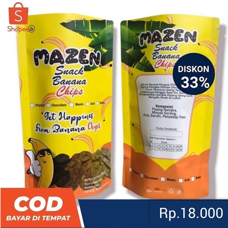 

kripik pisang koin gurih enak cuma 18rb