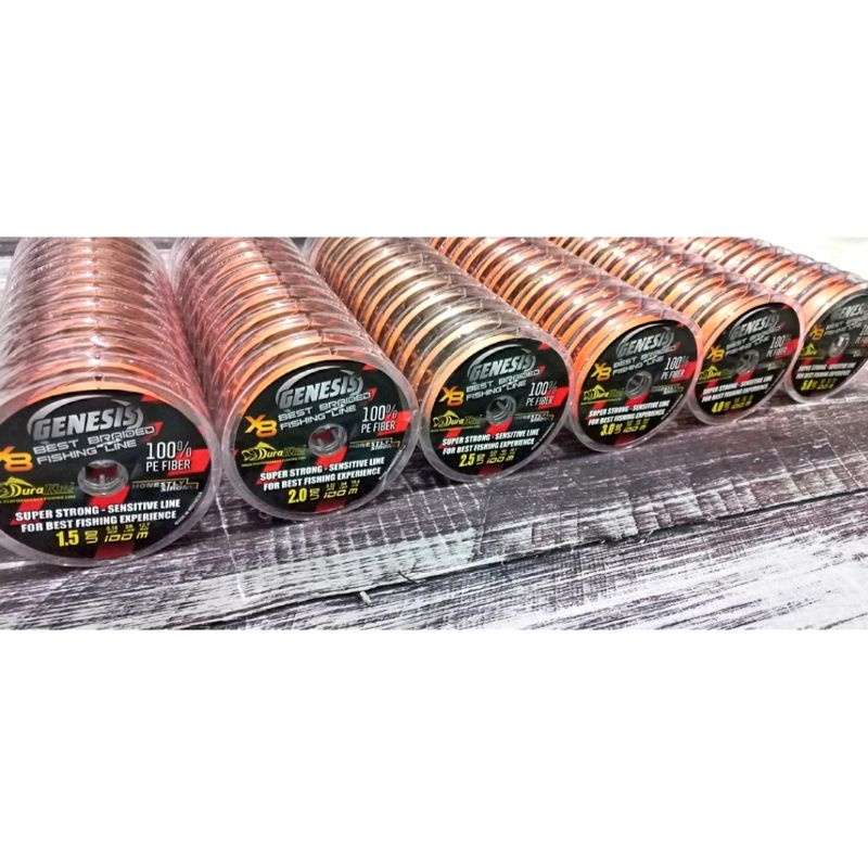 Senar benang pancing PE DURAKING GENESIS X8 Braided Multicolor Connecting 100 meter