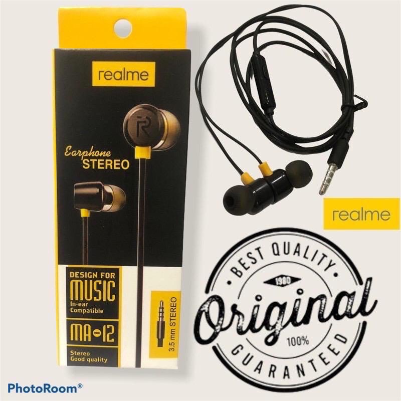 Hf Headset REALME MA12 Magnet Suara Jernih Packing Import