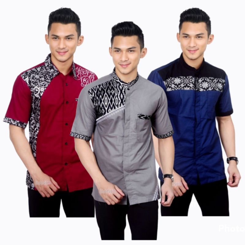 [ANS BATIK] BAJU KOKO BORDIR PRIA LENGAN PENDEK TERLARIS WRT576