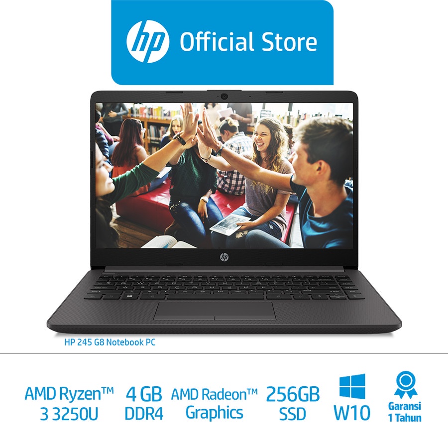 Laptop HP 245 G8 AMD Ryzen 3 3250U 8GB 512GB SSD 14&quot; HD