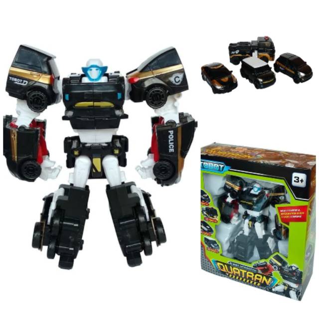 Mainan Tobot Quatran 4 in 1 - Robot Mobil Transformers Anak Edukatif