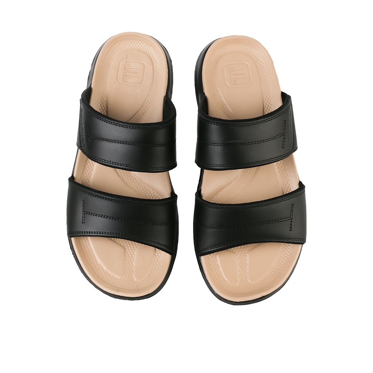 SANDAL CASUAL JIM JOKER PRIA ORIGINAL SLIDE KULIT BRANDED HITAM JJ29