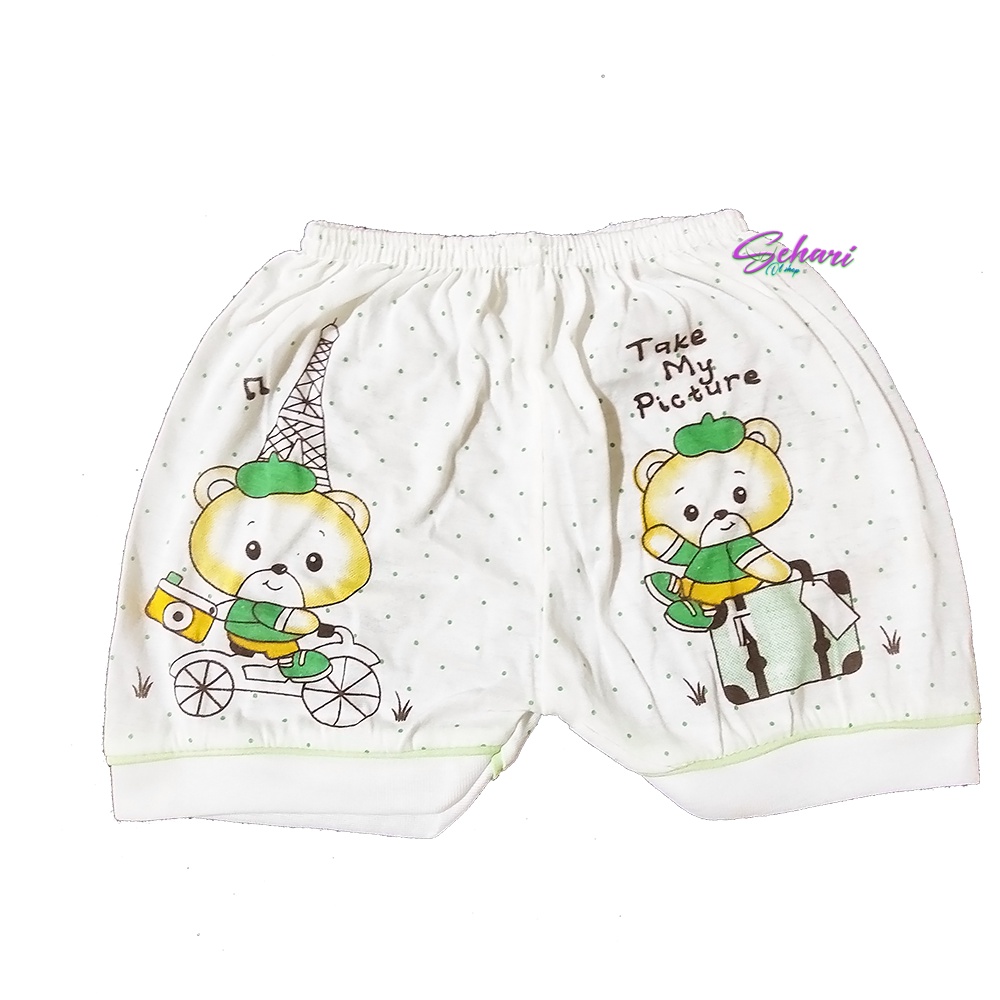 4 pcs calana pendek bayi 3- 9 bulan SNI ( motif bear menara )