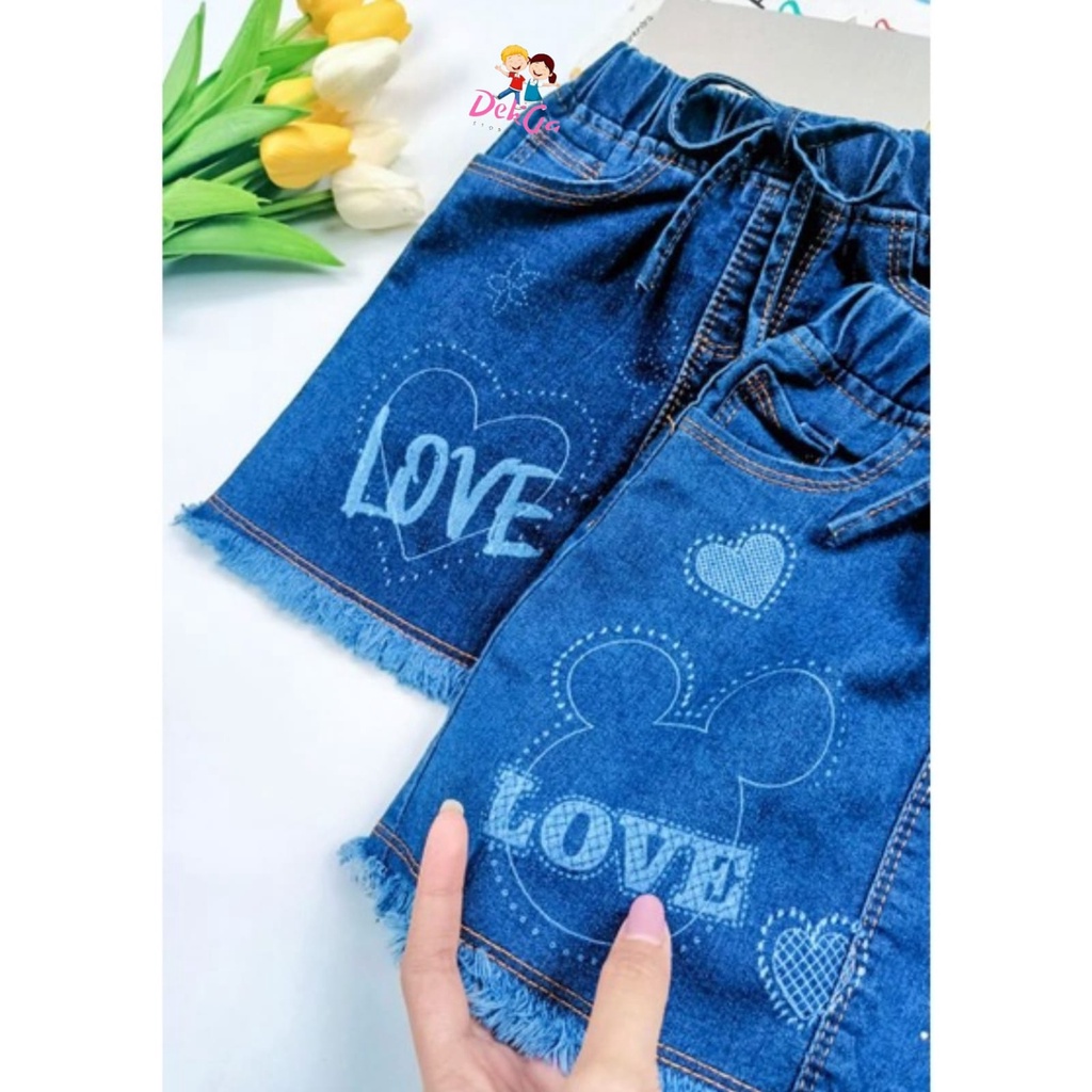 ROK TALI ROK JEANS ANAK RAWIS MOTIF MIKI PONY