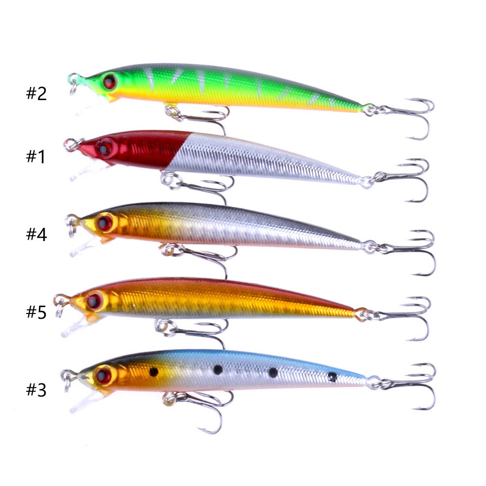 HENGJIA 5pcs Floating Minnow 8.5cm 6g Umpan Fishing Lure Depth 0.3-1.5M Artificial Hard Bait 3D Eyes Fishing Tackle