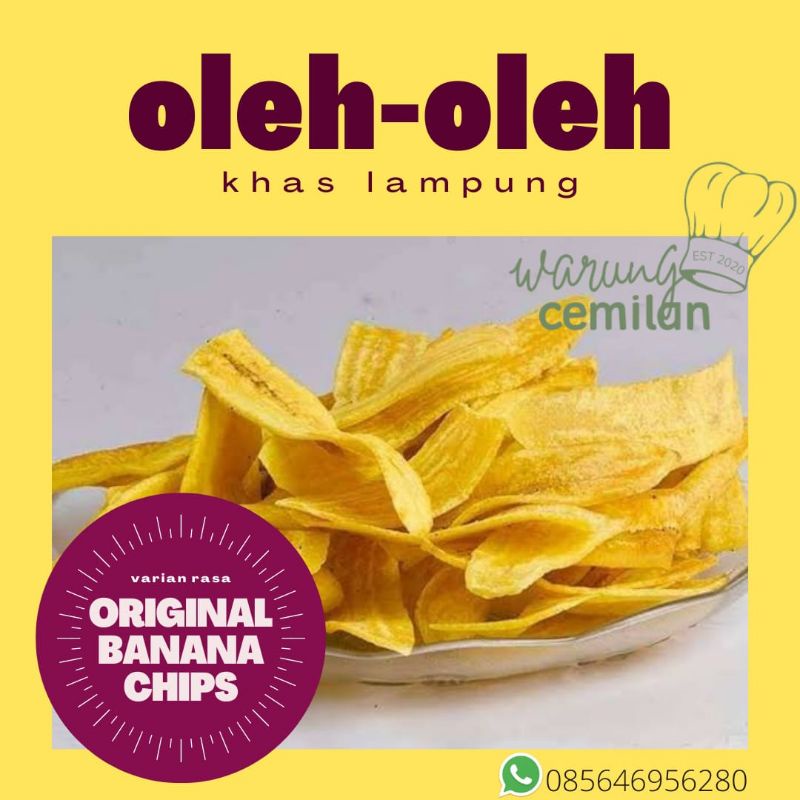 

COD Keripik Kripik Pisang Khas Lampung Rasa Original Kemasan 200 gram