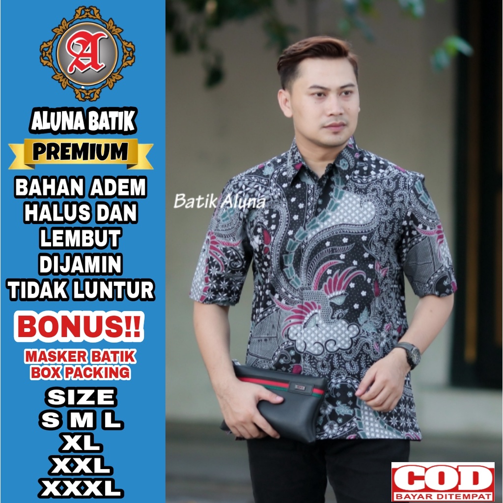 Baju Batik Pria Premium Lengan Pendek Full Furing Batik Solo Pekalongan Dewasa Batik Reguler Batik A