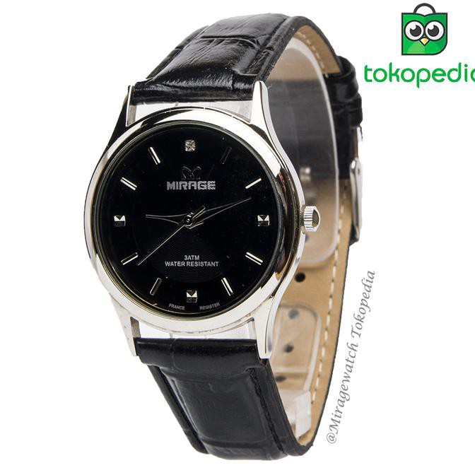 Jam Tangan Wanita mirage Kulit terbaru LL series - Black - Hitam A