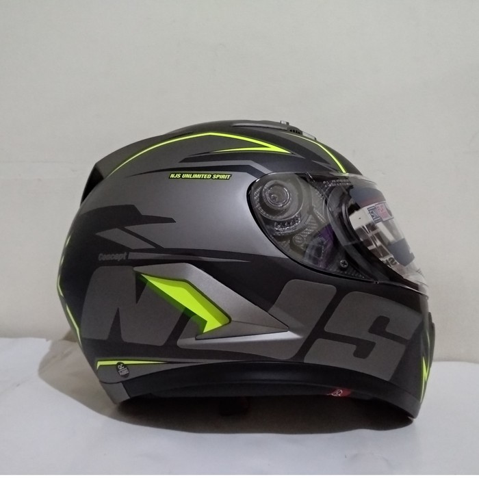 OFC HELM NJS SHADOW N - 812 GUN METAL YELLOW FLUO DOFF GLOSSY