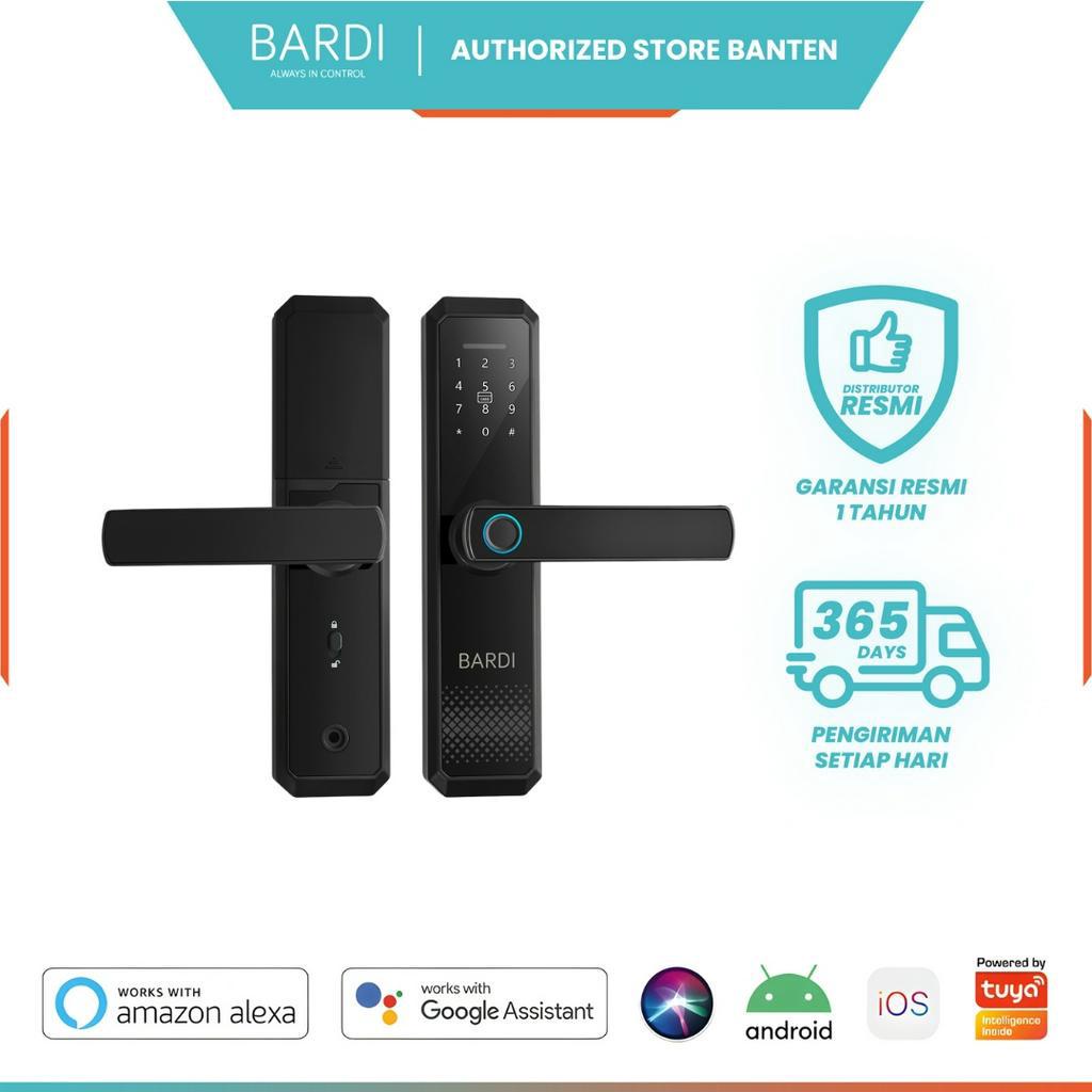 BARDI Smart Door Lock with Handle Lite Version RFID Card Fingerprint Wireless Wifi Gagang Kunci Pintu Rumah Digital Sidik Jari Password Code Home Automation Tuya Kunci Pintar Elektronik USB Charge