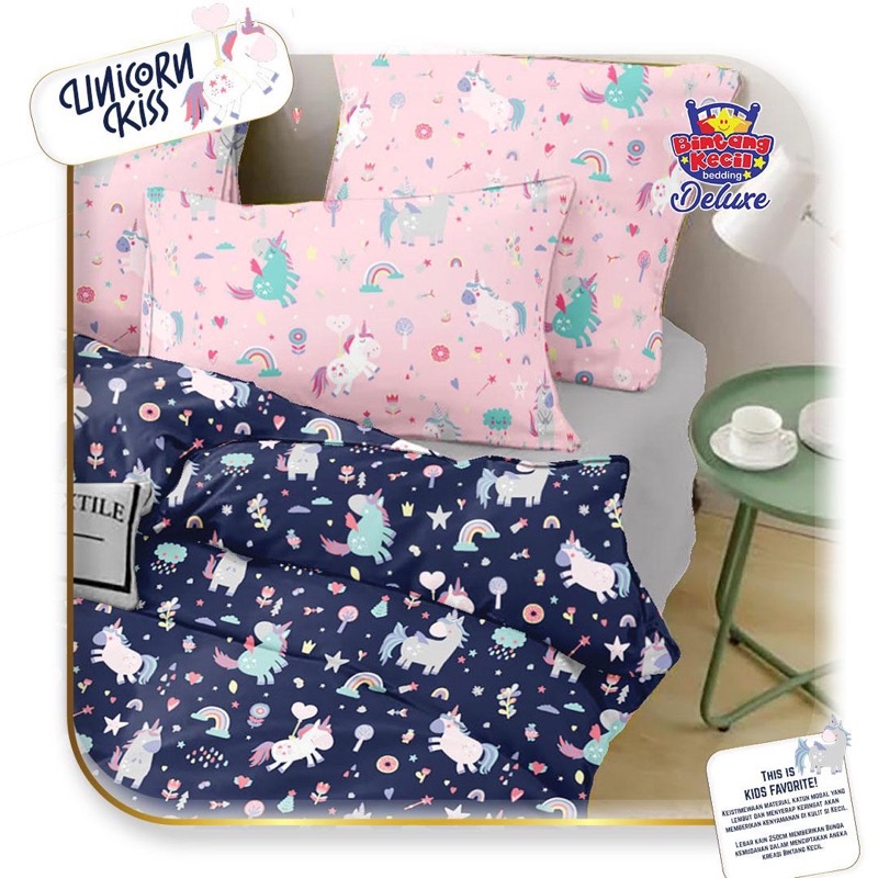 kain sprei meteran unicorn kiss star bintang kecil