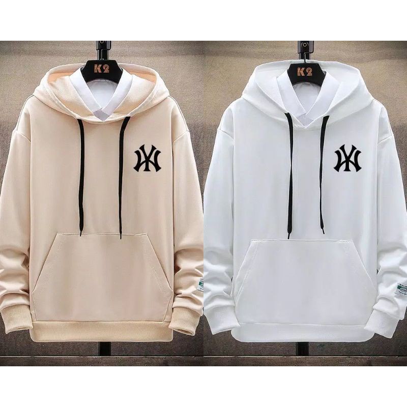 HOODIE UNISEX OVERSIZE NEW ERA YORK / JUMPER ALA KOREA PREMIUM SIZE M TO XXL FLEECE TEBAL HALUS TERBARU'