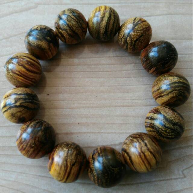 Gelang Kayu Gaharu Zebra AGARWOOD ZEBRA Ulir 18 mm