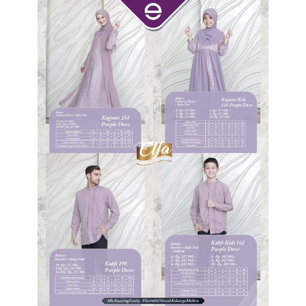 [READY] SARIMBIT ETHICA ELFA 260 PURPLE DOVE KAGUMI 254 KAHFI 198 ORIGINAL