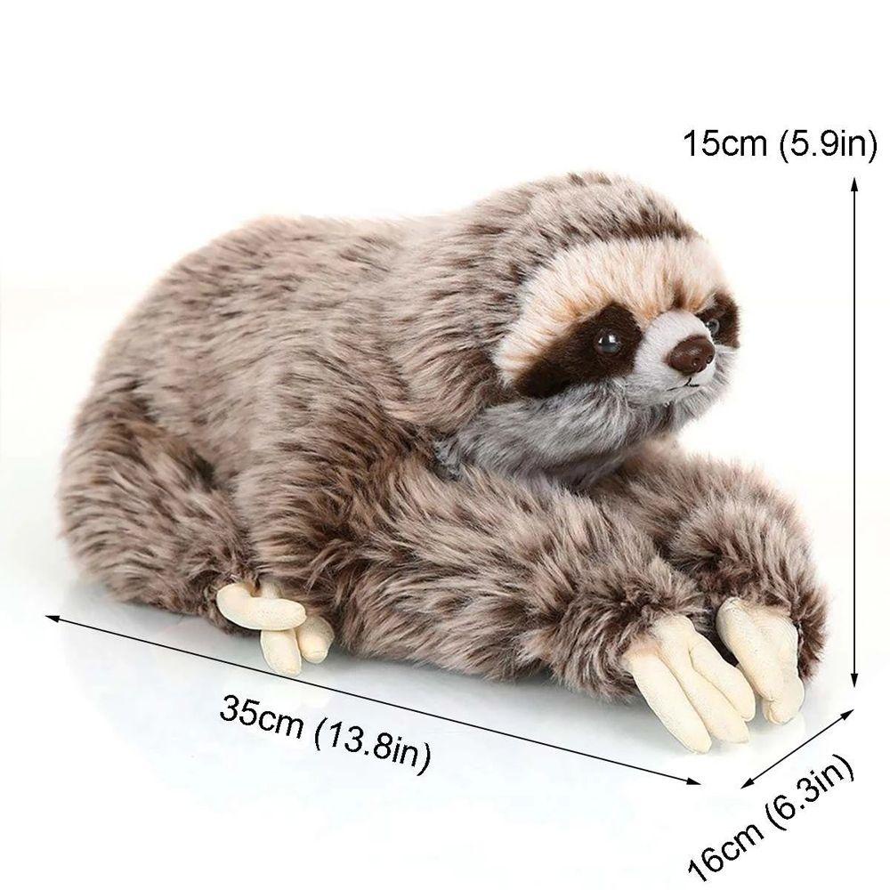 Rebuy Sloth Plush Toy Mainan Anak Ulang Tahun Boneka Binatang 35cm Tiga Berujung Hidup Nyata Lembut Mewah Sloth