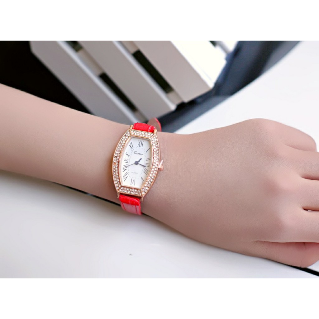 jam tangan wanita cartier laris / jtr 1148 merah