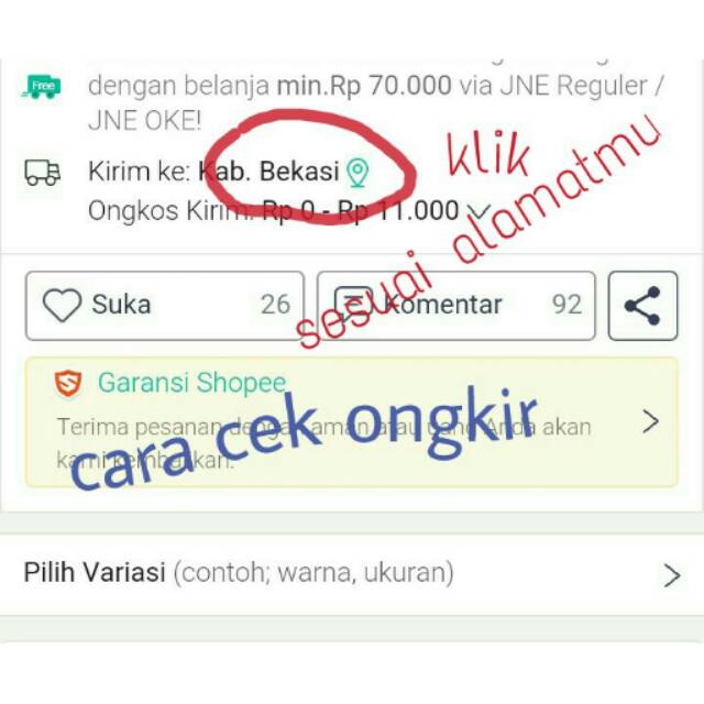 Cara Cek Ongkir Ongkos Kirim Melalui Aplikasi Mobile Shopee Baju Gamis Kaos Kaki Sirwal Shopee Indonesia