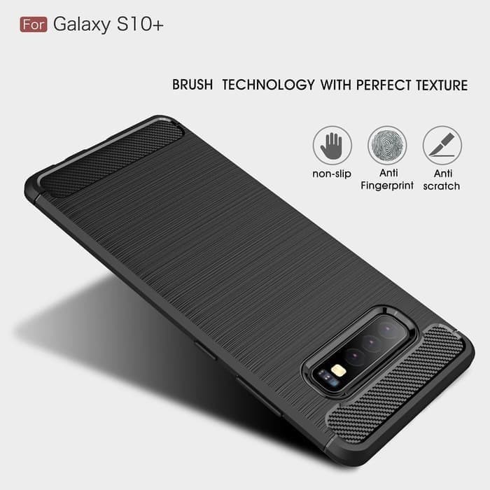Case Samsung S10 Plus SoftCase Carbon Ipkay Casing Handphone