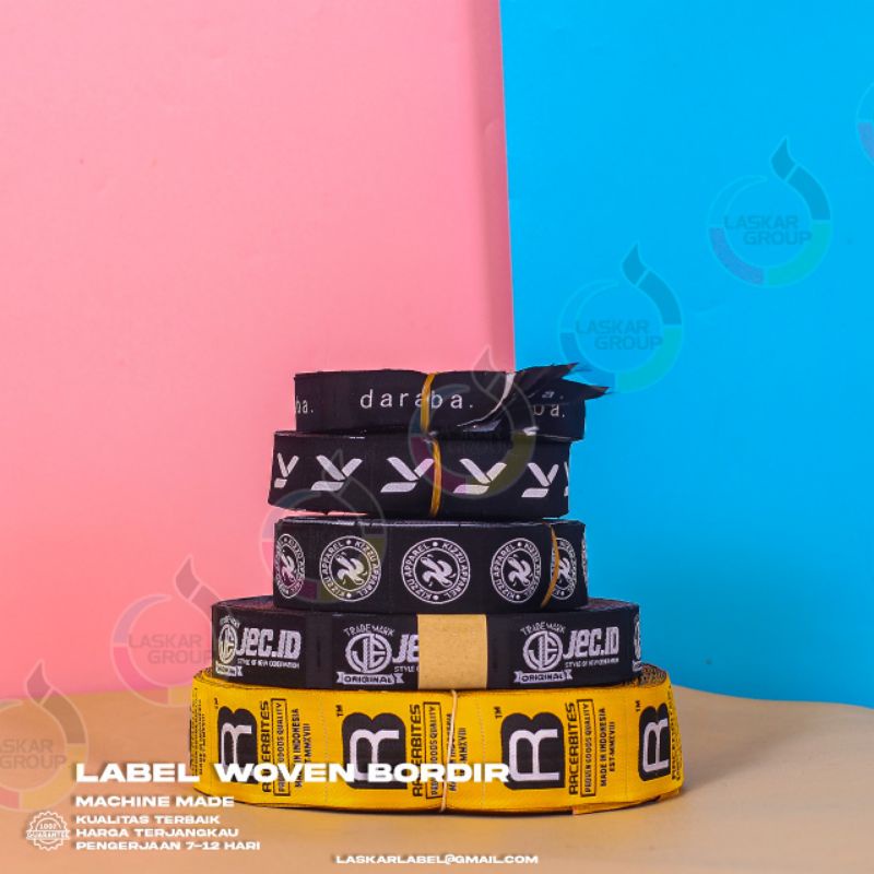 

2x5 woven bordir / label merek / label bordir / label aksesoris fashion/ label woven bordir custom