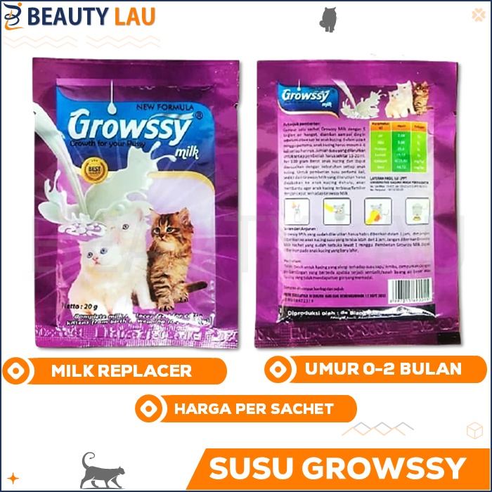 GROWSSY SUSU BAYI KUCING BARU LAHIR 0-2 BULAN KITTEN GROWSY CAT MILK REPLACER MURAH ORIGINAL