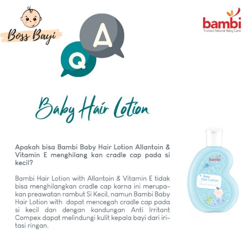BAMBI - Hair Lotion 100ml Allantoin Vit E / Candlenut Aloe Vera Celery (Mintak Rambut Bayi)