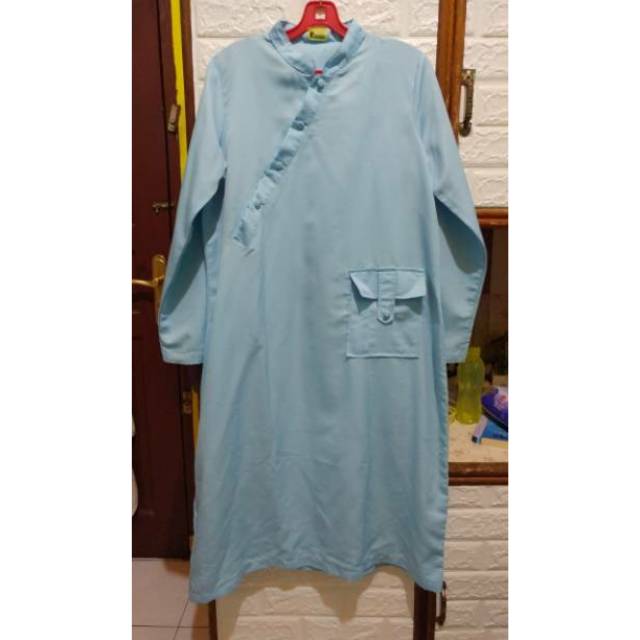 Preloved tunik baby blue balloteli premium