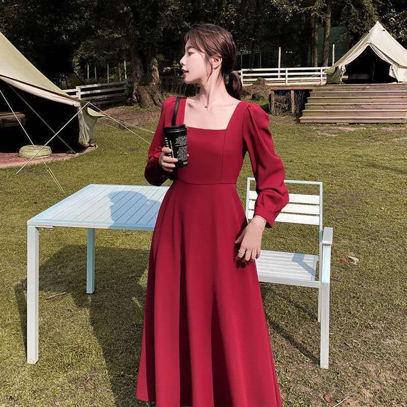 Dress Lengan Panjang Korea wanita // Korean Party Dress Square Neck-100% IMPORT/PAKAIAN KOREA/BAJU KOREA/BAJU WANITA (S-2XL)DRESS KOREA STYLE/ KOREAN DRESS/ DRESS WANITA KEKINIAN KOREA DRESS/BAJU KOREA/ PAKAIAN WANITA KOREA/ DRESS KOREA STYLE KEKINIAN