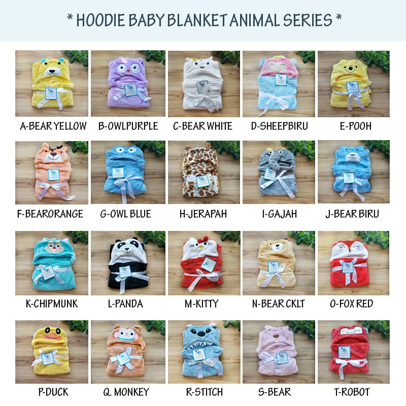 [Brandedbaby] SELIMUT TOPI CARTER BABY ANIMAL BLANKET HOODIE FLEECE HALUS IMPORT PREMIUM