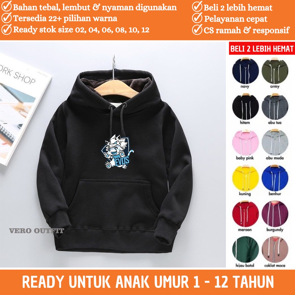 Jaket Hodie Sweater Switer Suiter Anak Laki Laki Evos ML Mobile Legend Cowok Kecil Gaming Gamers  Us