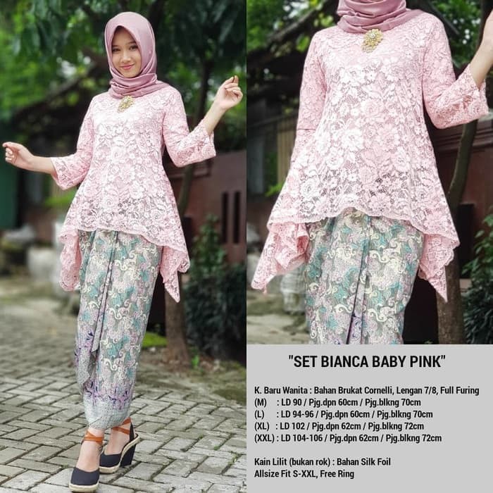 DRESS BATIK Setelan Kebaya Modern Brokat Maroon  IWAZAH OFFICE