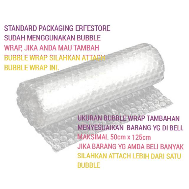 

BUBBLE WRAP TAMBAHAN PACKAGING MAKS 50cm X 125cm
