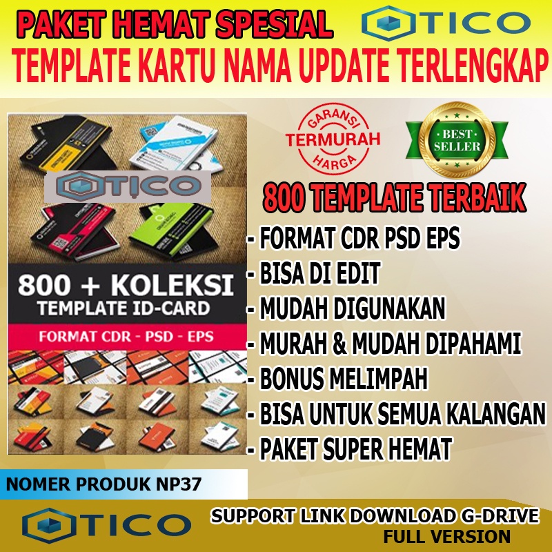 Paket Template Desain Kartu Nama ID-Card Design Format CDR PSD EPS Usaha Percetakan Multimedia Termu
