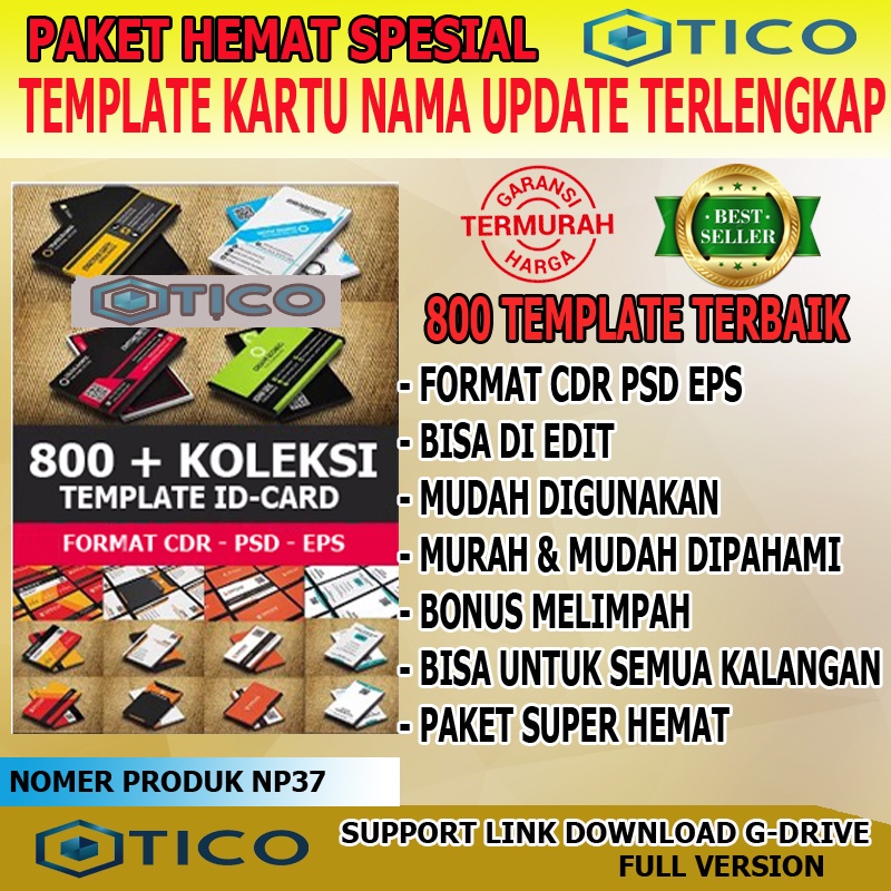 Paket Template Desain Kartu Nama ID-Card Design Format CDR PSD EPS Usaha Percetakan Multimedia Termurah Terlaris NP37