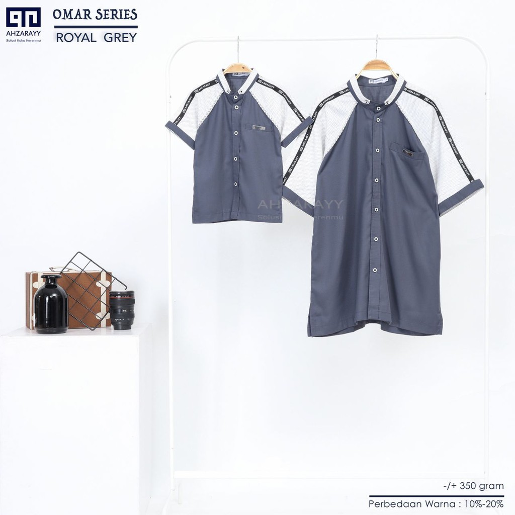 Koko Couple Ahzarayy Omar Series/ Koko Couple Ayah Anak/ Baju Koko Lebaran terbaru