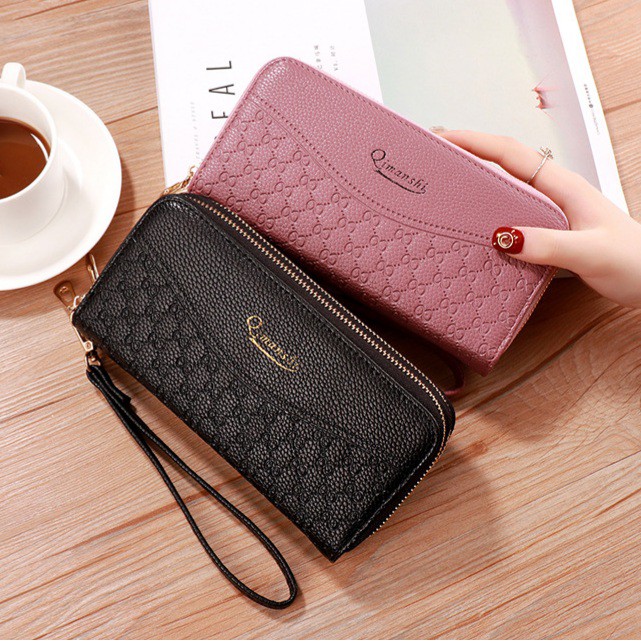 DOMPET WANITA KULIT 2 RESLETING EIME IMPORT KOREA MURAH PREMIUM PANJANG FASHION ELEGAN BATAM PESTA