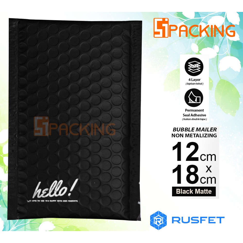 

Amplop Bubble Mailer Packing 12x18 Olshop Hitam Black Matte