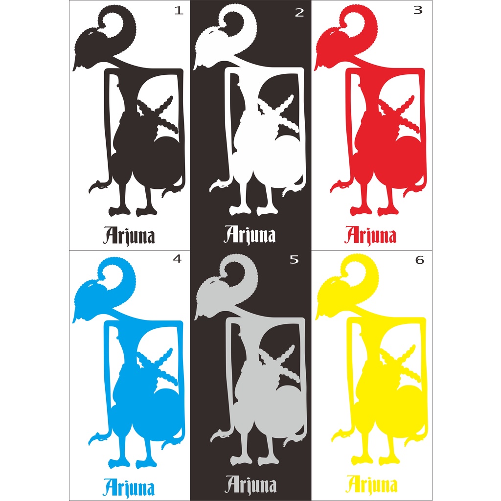 Stiker Cutting MOBIL/MOTOR TOKOH WAYANG PANDAWA 5 ARJUNA