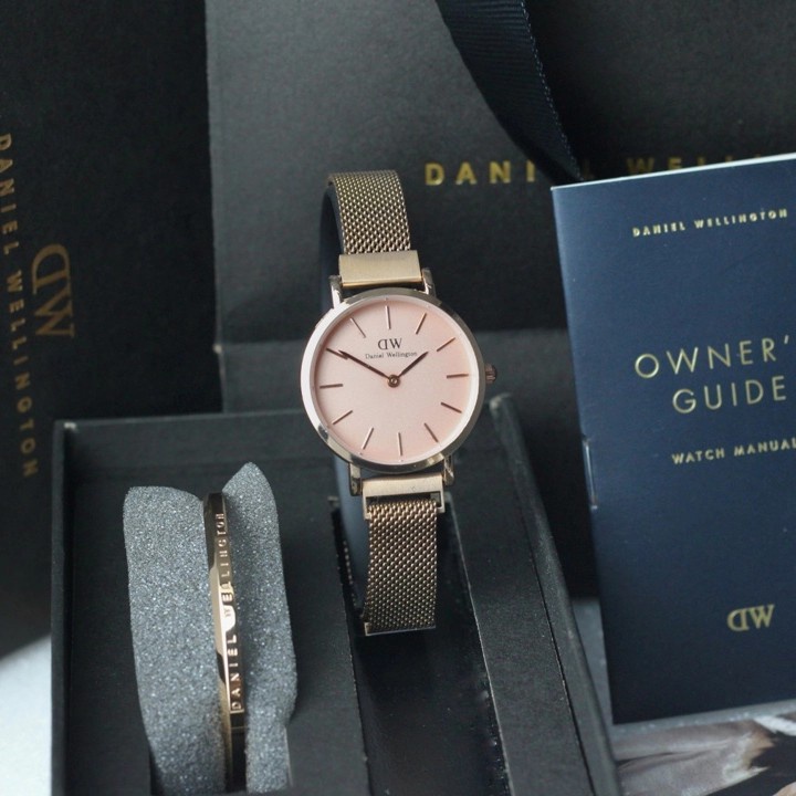 jam tangan wanita DW analog rantai magnet free gelang