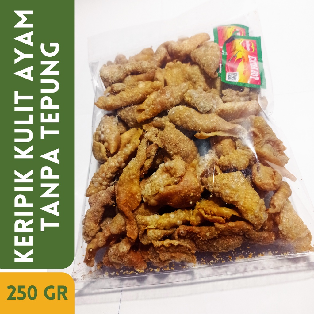 

KERIPIK KULIT DADA AYAM TANPA TEPUNG 250 GR OCHI SNACK – Renyah & Gurih