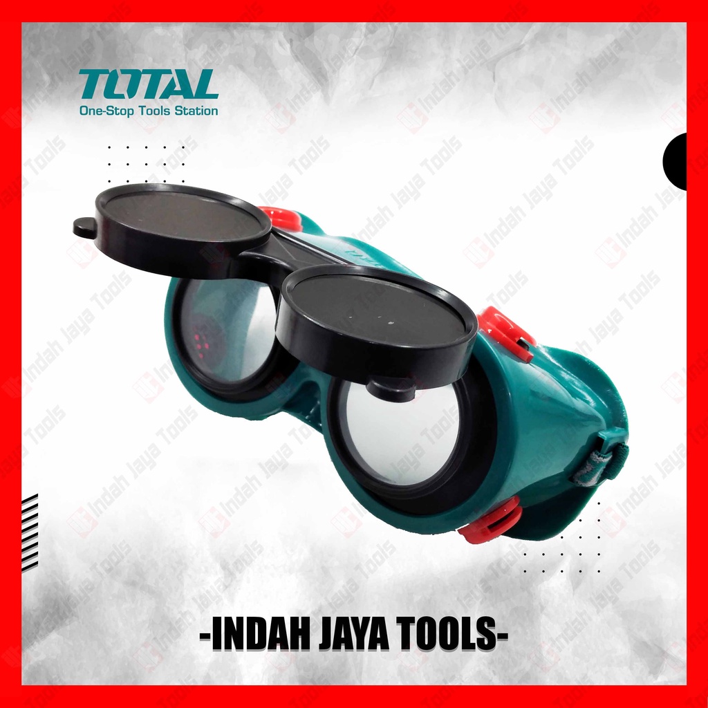 TOTAL TSP-303 Kacamata Las Buka Tutup Welding Goggles Hitam Safety Bening Gerinda