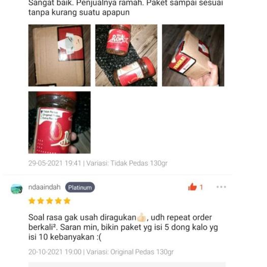 

Terbaik SAMBAL ROA ASAP/SAMBEL ROMAJU - BOTOL 130g buruan