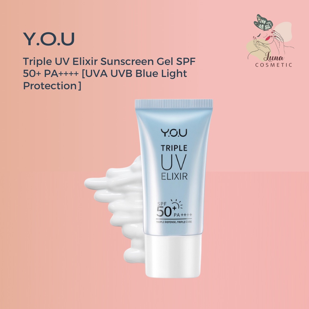 YOU Triple UV Elixir Sunscreen Gel SPF 50+ PA++++ [UVA UVB Blue Light Protection]