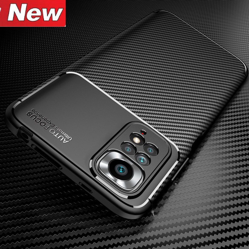 Soft Case Silikon Tekstur Carbon Fiber Shockproof Cover Xiaomi Redmi Note 11 Pro 11S 11