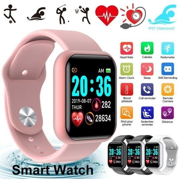 Y68 Smart Watch Bluetooth Sport Waterproof SmartWatch unisex For Fitness Fitness Tracker Wristband Pedometer Heart