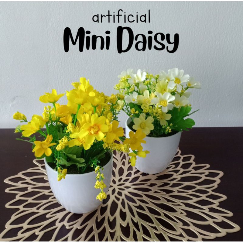 Artificial Mini Daisy / Tanaman Bunga Hias Plastik Daisy Import Murah / Dekorasi Rumah