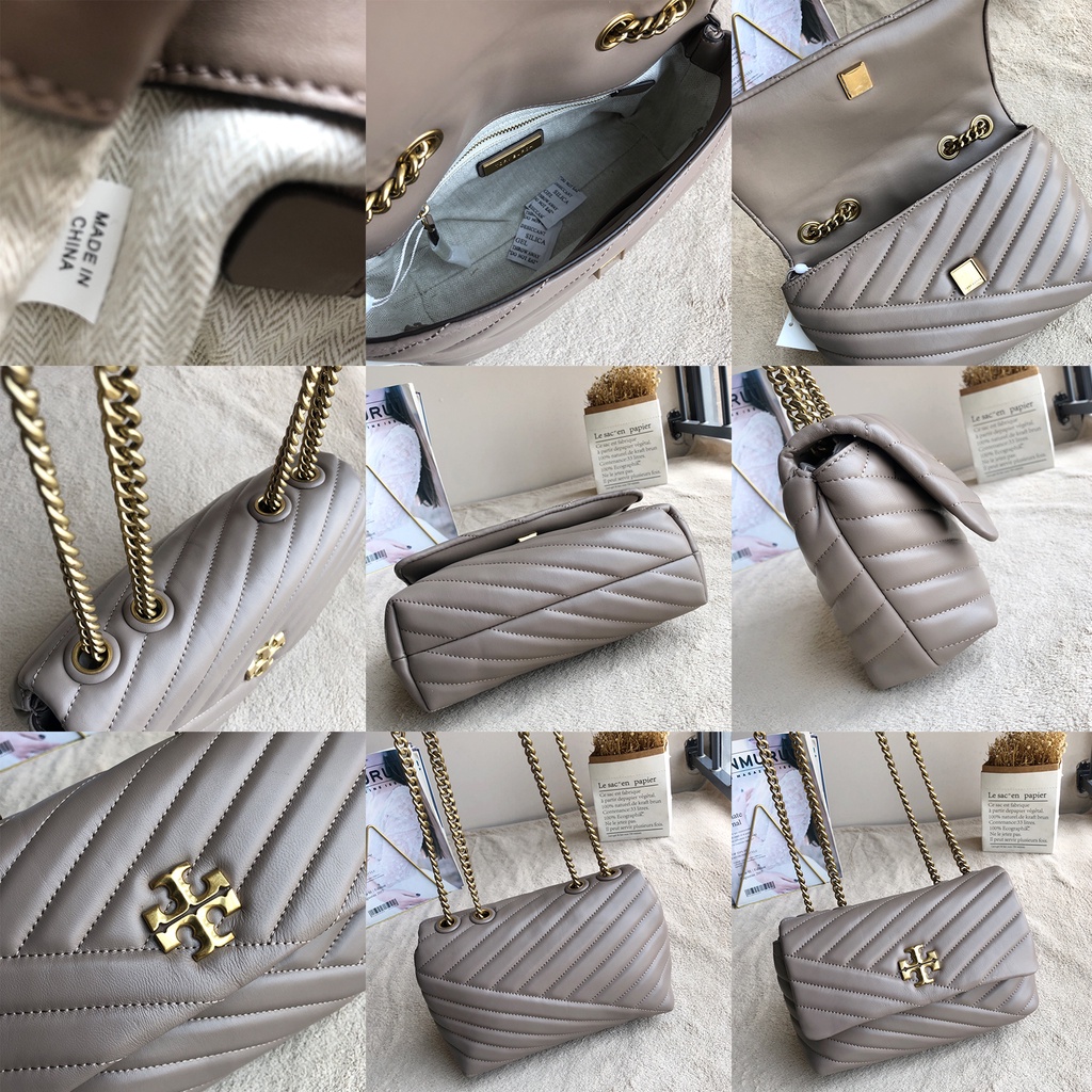 (SameDay Grab)  22cm Original TB sheepskin Kira Chevron 90452 Small ladies shoulder bag Crossbody bag