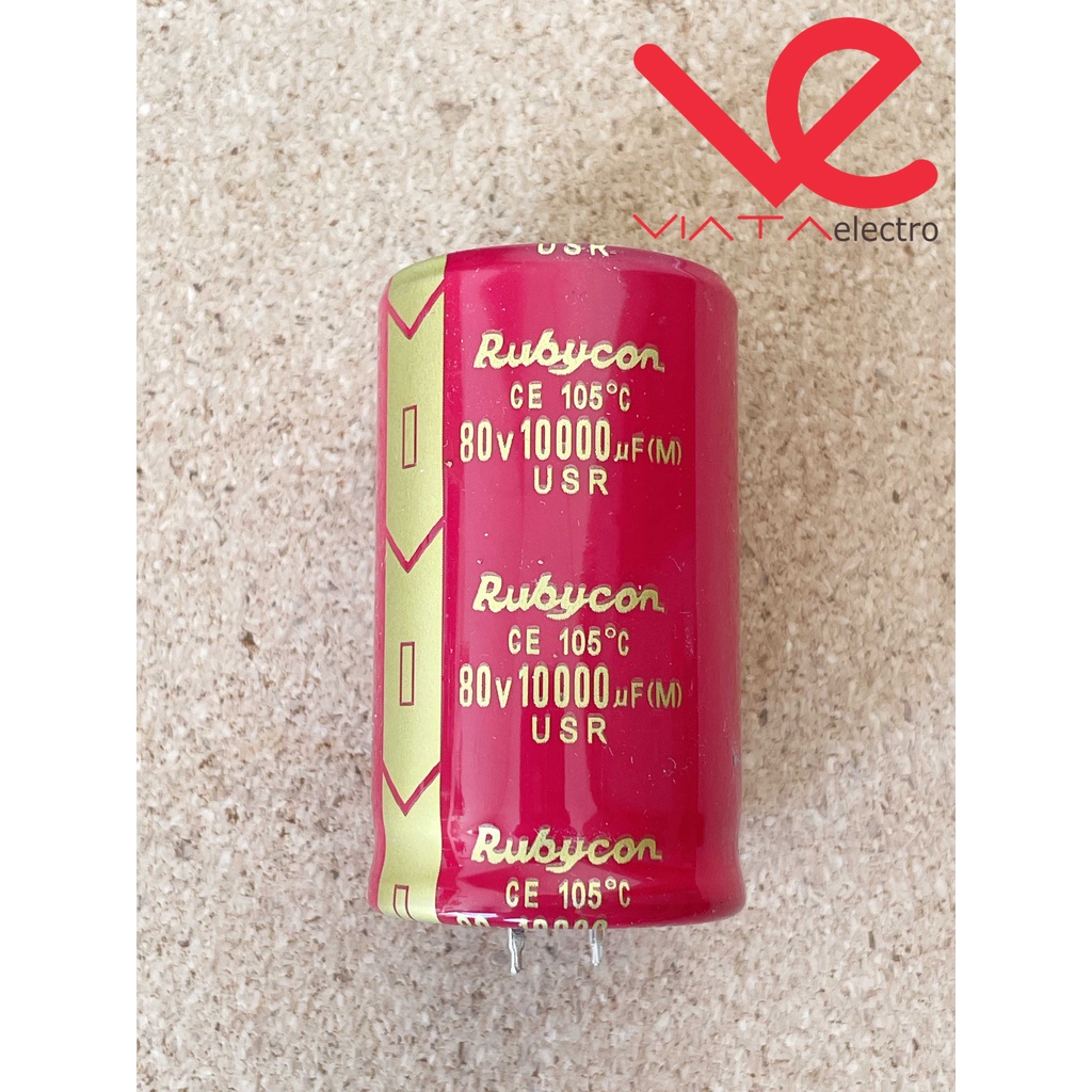 KAPASITOR ELCO 10000UF 80V RUBYCON ORIGINAL CAPACITOR ELKO KAPASITOR 10.000UF 80 V