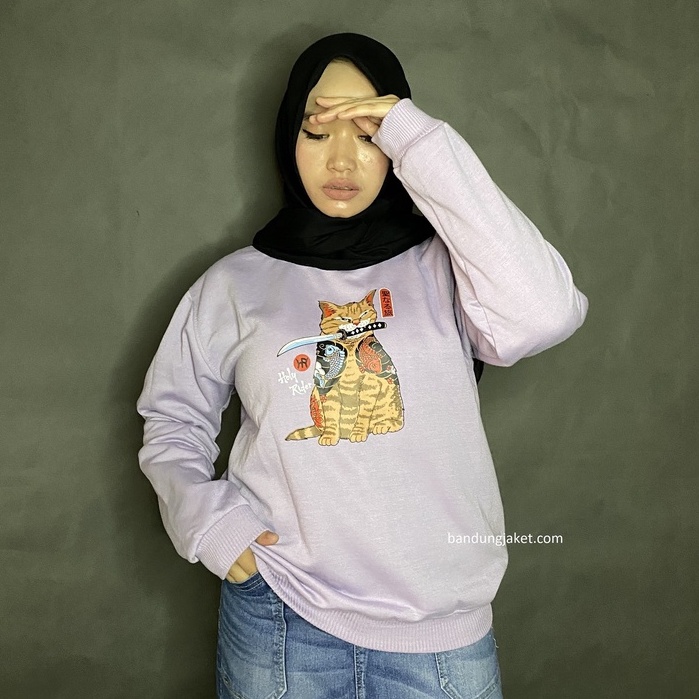 FIGHTING CAT HOLY Sweatshirt II CREWNECK Pria Dan Wanita