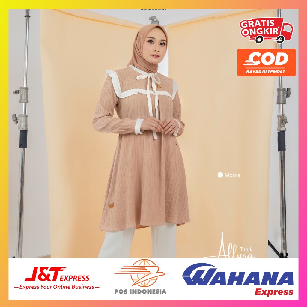 TERBARU DAN TERLARIS TUNIK BY AR RAFI TUNIK ALLURA BAHAN CRINKLE STRETCH